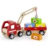 Houten Truck Met Kraan En Aanhanger Vigatoys -Beste Speelgoed Winkel truck met kraan en aanhangwagen vigatoys v0690