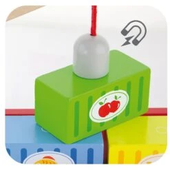 Houten Truck Met Kraan En Aanhanger Vigatoys -Beste Speelgoed Winkel truck met kraan en aanhangwagen vigatoys v0690 3