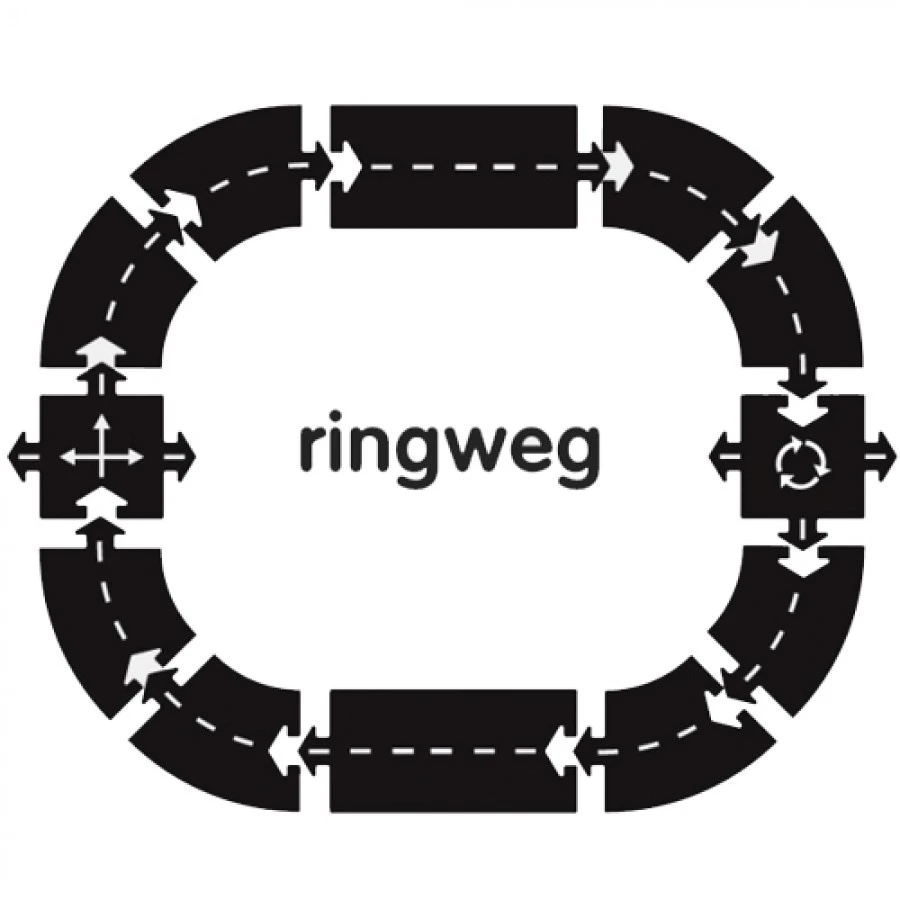 WayToPlay Ringroad Ringweg Rubber Flexibele Autobaan 12-dlg 5 WayToPlay Ringroad Ringweg Rubber Flexibele Autobaan 12-dlg - Afbeelding 3